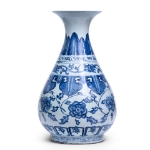 Picture of Blue and white yu hu chun ping vase