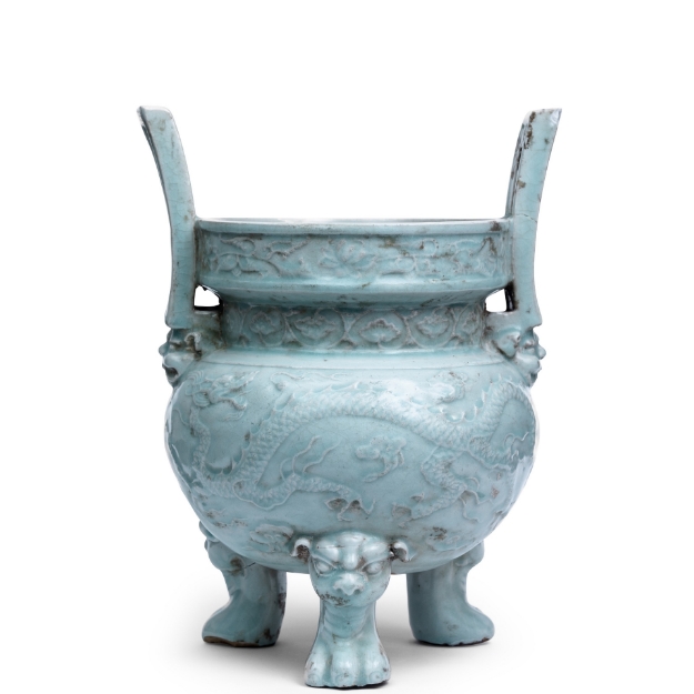 Picture of Celadon Glazed Tripod Censer with Dragon Motif