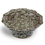 Picture of A Molded Yaozhou Olive Green Glazed High Foot Bowl with Flowers and Leaves Pattern