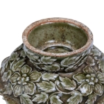 Picture of A Molded Yaozhou Olive Green Glazed High Foot Bowl with Flowers and Leaves Pattern