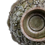 Picture of A Molded Yaozhou Olive Green Glazed High Foot Bowl with Flowers and Leaves Pattern