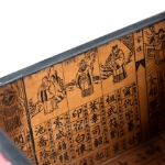 Picture of  Lacquered Red Cabinet with Hand-Painted Scenic Motifs and Calligraphy Interior