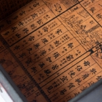 Picture of  Lacquered Red Cabinet with Hand-Painted Scenic Motifs and Calligraphy Interior