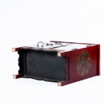 Picture of  Lacquered Red Cabinet with Hand-Painted Scenic Motifs and Calligraphy Interior