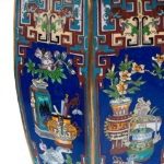 Picture of Hexagonal Cloisonné Vase with Floral and Geometric Motifs