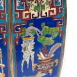 Picture of Hexagonal Cloisonné Vase with Floral and Geometric Motifs