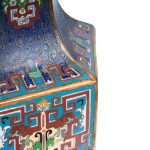 Picture of Hexagonal Cloisonné Vase with Floral and Geometric Motifs