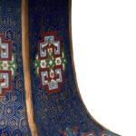 Picture of Hexagonal Cloisonné Vase with Floral and Geometric Motifs