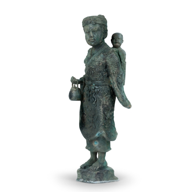 Picture of Bronze Sculpture of a Mother Carrying Child 