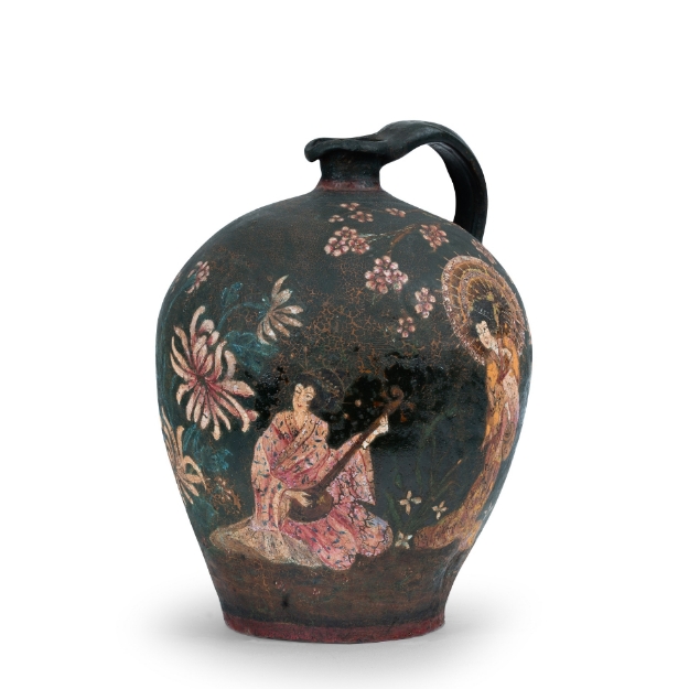 Picture of Western Redware Jug with Asian-Inspired Motifs