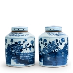Picture of  Pair of Chinese Blue and White Ginger Jars