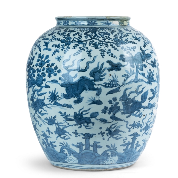 Picture of One of a Kind, Unique, Large Wanli Blue and White Jar