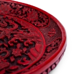 Picture of Cinnabar Lacquer Plate with Dragon and Phoenix Motif