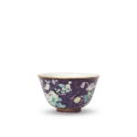 Picture of Purple Ground Famille Rose Bowl with Floral and Bird Design