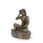 Picture of A bronze statue of Milarepa seated in a meditative pose