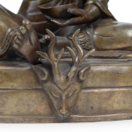 Picture of A bronze statue of Milarepa seated in a meditative pose