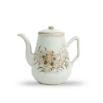 Picture of Porcelain Teapot with Gilt Floral Design and Calligraphy