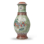 Picture of Chinese Famille Verte Vase with Courtly Scene Motifs