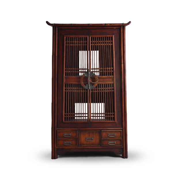 Picture of Antique Chinese Lattice Cabinet